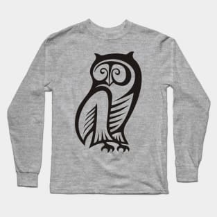 Owl Symbol Black Long Sleeve T-Shirt